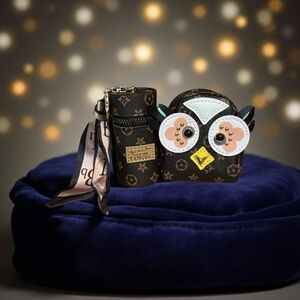 Mini Owl Backpack and Lipstick Holder Bagcharm Set